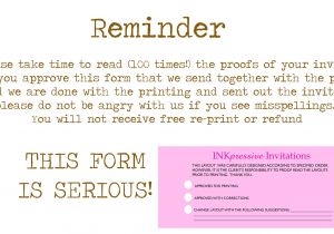 Party Invitation Reminder Template Inkpressive Invitations and Crafts