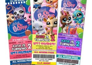 Party Invitation Stores Littlest Pet Shop Birthday Party Invitation Ticket 1st A1