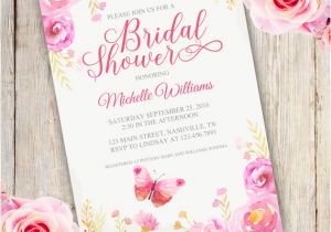Party Invitation Template Adobe Floral Bridal Shower Invitation Template Edit with Adobe