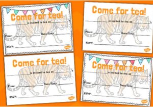Party Invitation Template Eyfs Free Tiger Invitation Templates the Tiger who Came to