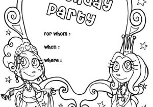 Party Invitation Template for Pages Happy Birthday Party Invitation Coloring Page Color Luna