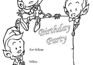 Party Invitation Template for Pages Sprite Birthday Party Invitation Coloring Pages