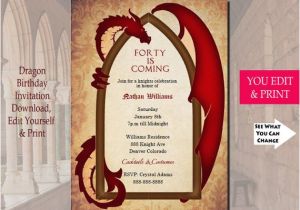 Party Invitation Template Game Of Thrones Game Of Thrones Inspired Dragon Invitation Dragon Invitation