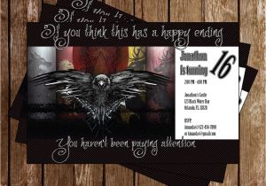 Party Invitation Template Game Of Thrones Novel Concept Designs Game Of Thrones Show Birthday