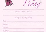 Party Invitation Template Girl 40th Birthday Ideas Teenage Girl Birthday Invitation