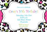 Party Invitation Template Girl Rainbow Cheetah Girls Birthday Party Invitation Printable