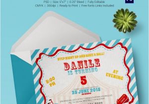 Party Invitation Template Jpg 25 Circus Party Invitation Templates Jpg Psd Free
