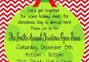 Party Invitation Template Open Office Open House or Christmas Party Invitation by