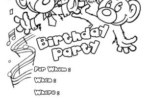 Party Invitation Template Pages Bears Birthday Party Invitation Coloring Pages