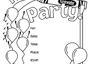 Party Invitation Template Pages Birthday Party Invitations Coloring Page Crayola Com