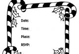 Party Invitation Template Pages Christmas Party Invitation Candy Canes Coloring Page