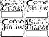 Party Invitation Template Pages Invitation Coloring Page Free Printable Cards for Kids
