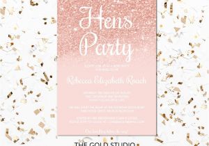 Party Invitation Template Rose Gold Hens Party Invitation Rose Gold Hens Invite Editable
