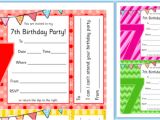 Party Invitation Template Twinkl 7th Birthday Party Invitations 7th Birthday Party 7th