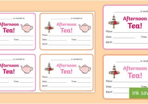 Party Invitation Template Twinkl afternoon Tea Invitation Writing Frames Party Invite