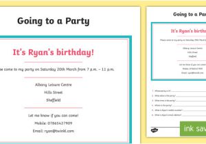 Party Invitation Template Twinkl Entry Level 1 Reading Comprehension Party Invitation