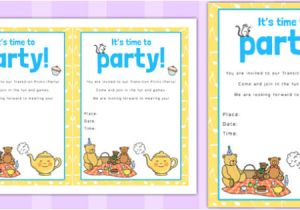 Party Invitation Template Twinkl Nursery Rhyme themed Picnic and Party Invitation Invitation