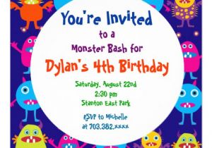 Party Invitation Template Uk Cute Monster Birthday Party Invitation Templates Zazzle