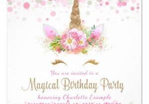 Party Invitation Template Unicorn Unicorn Face Girls Birthday Party Invitations Zazzle Com
