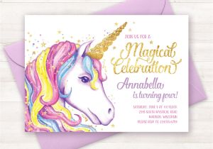 Party Invitation Template Unicorn Unicorn Invitation Unicorn Birthday Invitation Unicorn Party