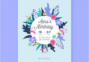 Party Invitation Template Vector Free Floral Birthday Invitation Template Vector Free Download