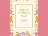 Party Invitation Template Vector Free Floral Birthday Invitation Template Vector Free Download