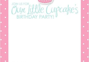 Party Invitation Template with Photo Birthday Cup Cake Party Invitations Free Printable