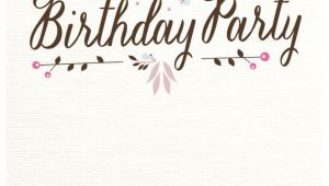 Party Invitation Template with Photo Flat Floral Free Printable Birthday Invitation Template