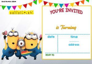 Party Invitation Template with Photo Free Printable Minion Birthday Invitation Templates Free