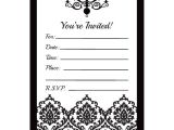 Party Invitation Templates Black and White Black and White Blank Invitations