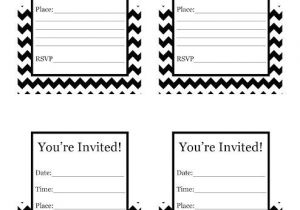 Party Invitation Templates Black and White Free Printable Black and White Chevron Invitations 0 00