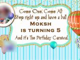 Party Invitation Templates for Whatsapp Birthday Party Whatsapp Invitation for Boy Carnival