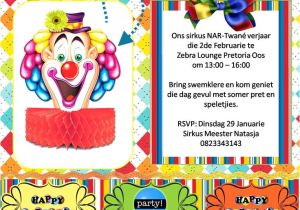 Party Invitation Templates In Afrikaans Afrikaanse Bewoording Vir Sirkus Partytjie Invite Idea