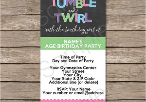 Party Invitation Ticket Template Gymnastics Party Ticket Invitations Birthday Party