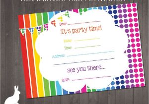 Party Invitations Online Free Free Rainbow Party Invitation Ruby and the Rabbit