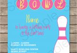 Party Invite Template Bowling Bowling Party Invitation Template Pink Birthday Party
