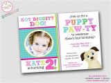 Party Pups Invitations Puppy Paw Ty Dog theme Birthday Party Invitation Party