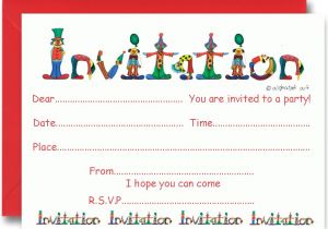 Party theme Invitation Templates Circus Party Invitation Ideas – Bagvania Free Printable
