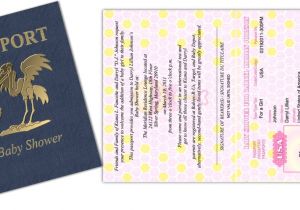 Passport Baby Shower Invitations Passport 28 Baby Shower or Birth Announcement Custom