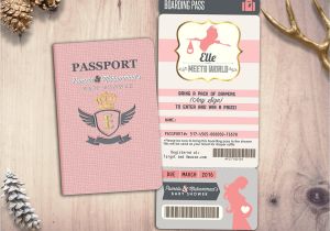 Passport Baby Shower Invitations Passport and Ticket Baby Shower Invitation Coed Baby