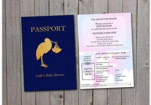 Passport Baby Shower Invitations Printable Baby Shower Passport 5×7 Instant