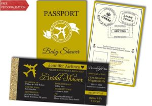 Passport Bridal Shower Invitations Bridal Shower Boarding Passport and Boarding Pass