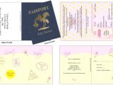 Passport Bridal Shower Invitations Passport 28 Baby Shower or Birth Announcement Custom