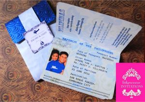 Passport Wedding Invitation Template Philippines Passport Invitation Blue and Silver Inkpressive