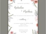 Pastel Wedding Invitation Template Wedding Invitation Template with Pastel Flowers Vector