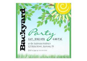 Patio Party Invitations Backyard Party Invitation Zazzle