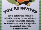 Patio Party Invitations Camping Outdoor Party Invitations