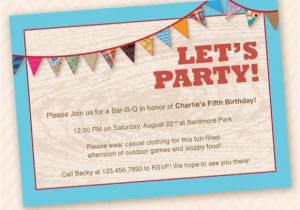 Patio Party Invitations Outdoor Fun Birthday Party Invitation