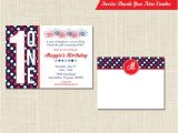 Patriotic Birthday Party Invitations Patriotic Birthday Invitation and Thank You Note Red White