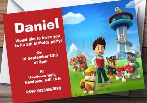 Paw Patrol Invitations Party City Paw Patrol Personalised Children S Birthday Party